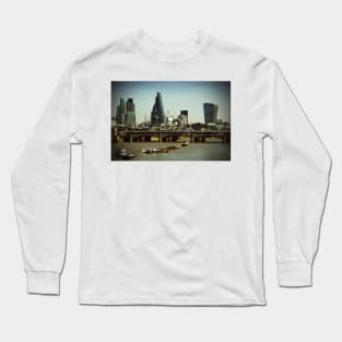 London Cityscape Blackfriars Bridge England Long Sleeve T-Shirt